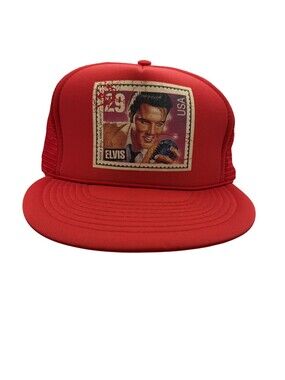 Gold Medal Elvis Hat Cap Snap Back Mens One Size Red Trucker Foam Mesh USA